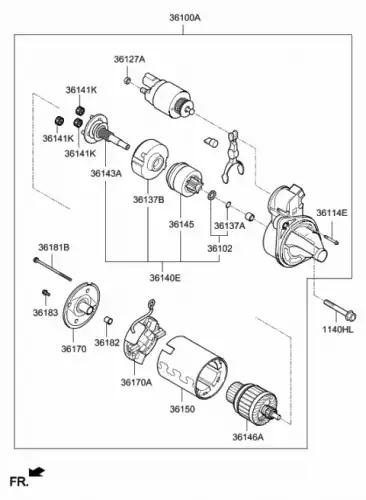 k yoke assy-starter 361602B614 MOBIS