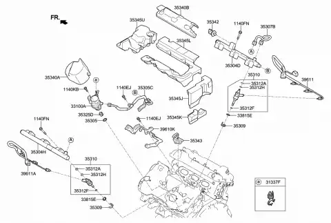 Топливная форсунка MOBIS 353103F700