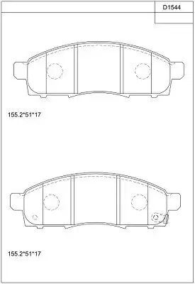 Тормозные колодки дисковые KD1544 ASIMCO