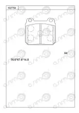 ТОРМОЗНЫЕ КОЛОДКИ ДИСКОВЫЕ KD7704 ASIMCO