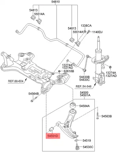 HYUNDAI/KIA САЙЛЕНТБЛОК 545511Y000 MOBIS