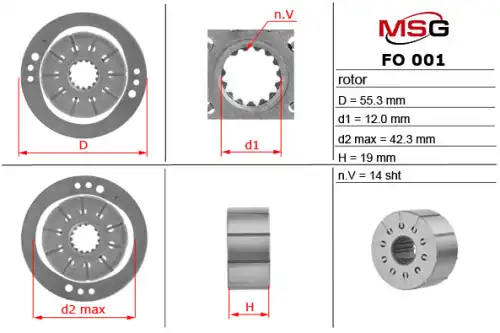 Насос ГУР FO 001 ROTOR MSG