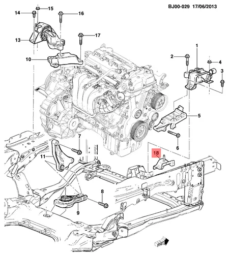 94768904 КРОНШТЕЙН ДВИГАТЕЛЯ GM