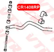 CR1408RP ПОЛИУРЕТАНОВАЯ ВТУЛКА СТАБИЛИЗАТОРА ПЕРЕДНЕЙ ПОДВЕСКИ VTR