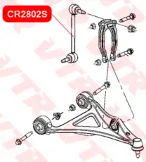 CR2802S ТЯГА СТАБИЛИЗАТОРА ПЕРЕДНЕЙ ПОДВЕСКИ, ЛЕВАЯ VTR