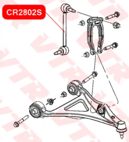 CR2802S ТЯГА СТАБИЛИЗАТОРА ПЕРЕДНЕЙ ПОДВЕСКИ, ЛЕВАЯ VTR