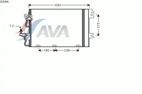 Радиатор кондиционера (конденсатор) AVA OL5366D