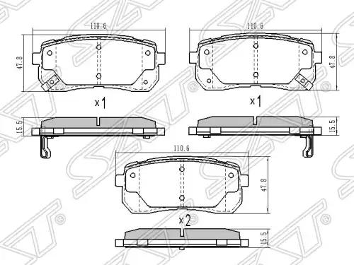 Тормозные колодки дисковые SAT ST-58302-4HA50
