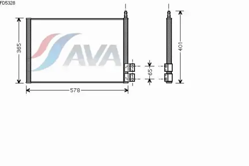 Радиатор кондиционера (конденсатор) AVA FD5328