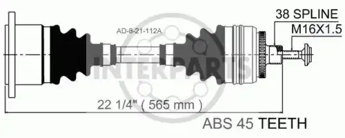 привод левый Audi AD-8-21-112A INTERPARTS