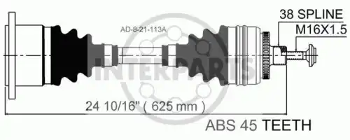 привод левый Audi AD-8-21-113A INTERPARTS