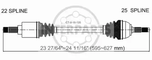 привод левый Peug CT-8-16-105 INTERPARTS
