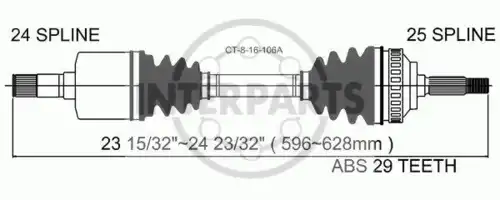 привод левый Peug CT-8-16-106A INTERPARTS