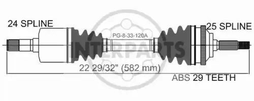 привод левый Peug PG-8-33-120A INTERPARTS