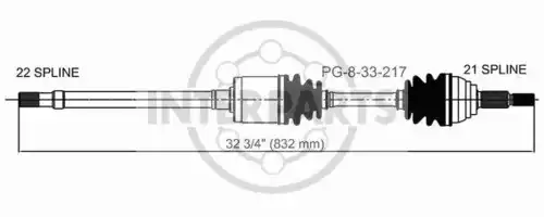 привод правый Peug PG-8-33-217 INTERPARTS