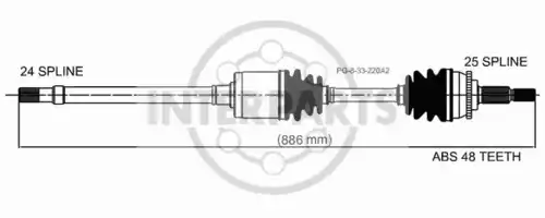 привод правый Peug PG-8-33-220A2 INTERPARTS