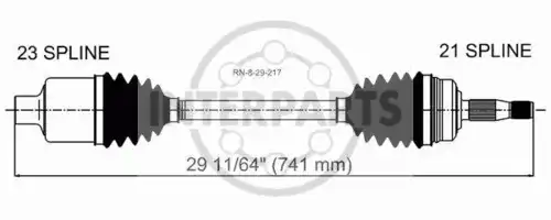 привод правый Ren RN-8-29-217 INTERPARTS
