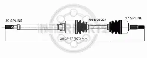 привод правый Ren RN-8-29-224 INTERPARTS