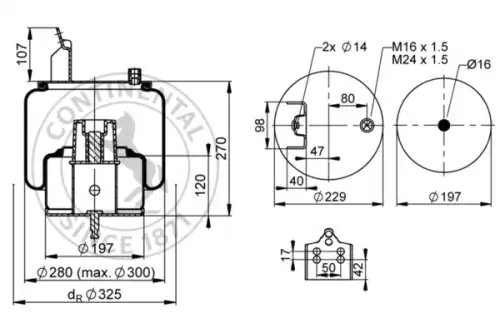 Пневморессора VOLVO Contitech 6631 N P01