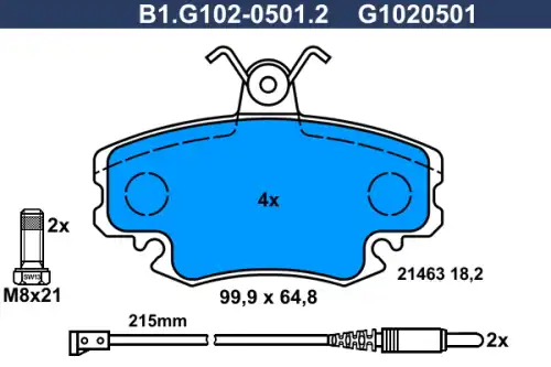 Тормозные колодки дисковые GALFER G1020501