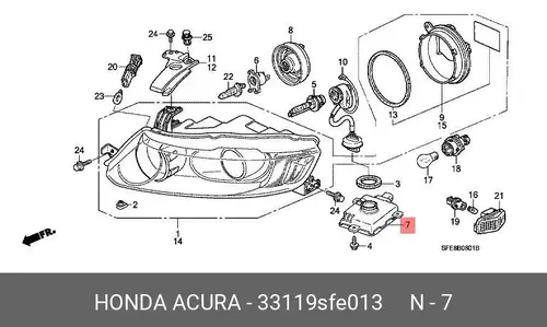 Автолампа HONDA 33119SFE013