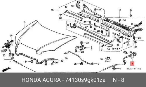 Деталь 74130S9GK01ZA HONDA