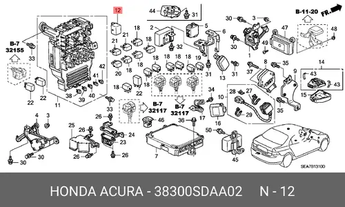 RELAY ASSY. 38300SDAA02 HONDA
