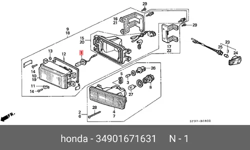 Автолампа HONDA 34901671631