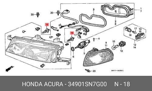 Автолампа HONDA 34901SN7G00