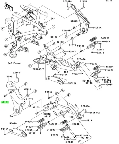 Болт 921511605 KAWASAKI