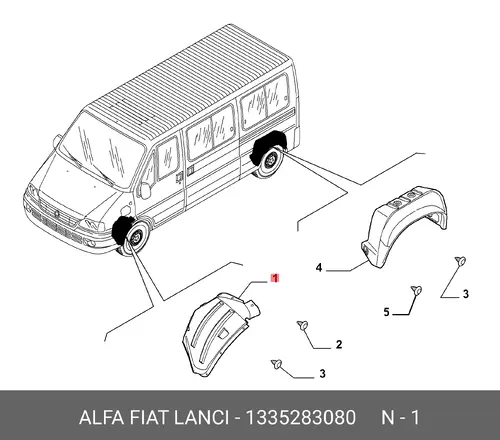 Подкрылок LANCIA 1335283080