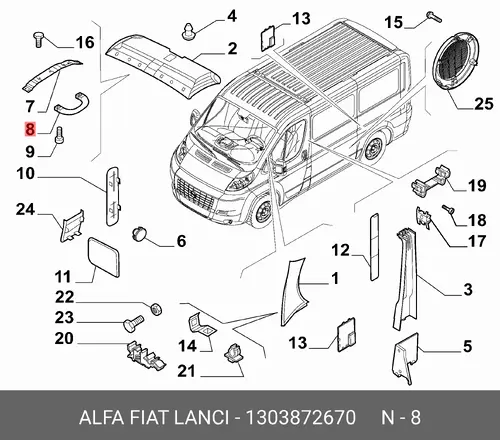 Ручка двери LANCIA 1303872670