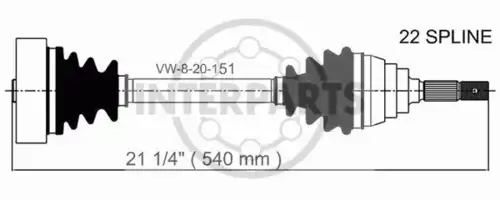 привод левый VW VW-8-20-151 INTERPARTS
