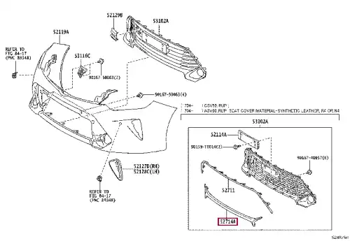  МОЛДИНГ ПЕРЕДН.БАМПЕРА 5271406050 TOYOTA / LEXUS
