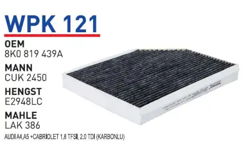 Салонный фильтр WUNDER WPK121