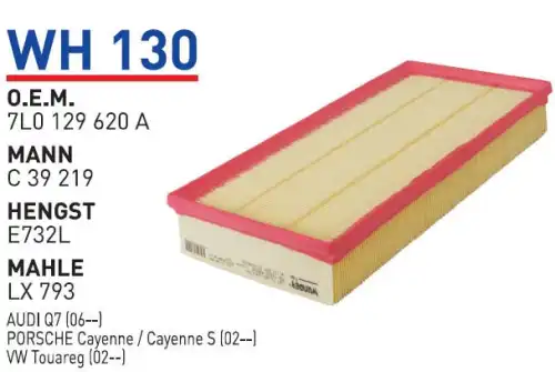 Фильтр воздушный WUNDER WH130