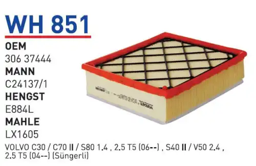 Фильтр воздушный WUNDER WH851