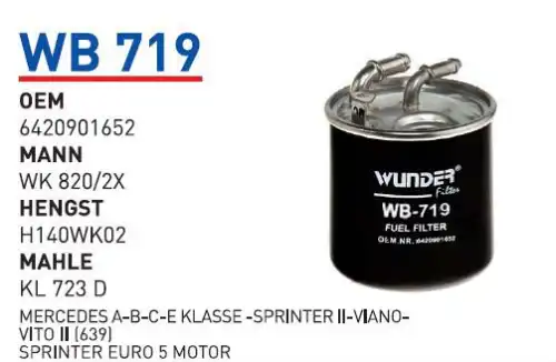 Топливный фильтр WUNDER WB719