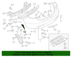 Кронштейн заднего бампера левый (боковой) - BBM451077A MAZDA