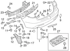 Кронштейн заднего бампера левый (боковой) - BBM451077A MAZDA