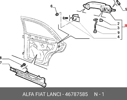 Ручка двери ALFA ROMEO 46787585