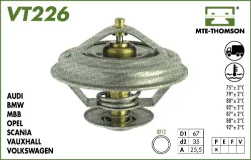 Термостат системы охлаждения MTE-THOMSON VT226.87