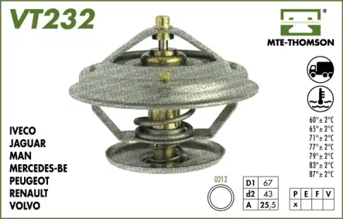 Термостат системы охлаждения MTE-THOMSON VT232.71