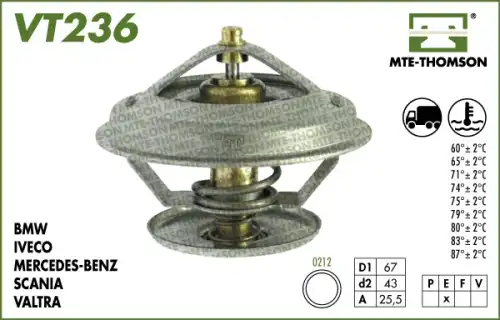 Термостат системы охлаждения MTE-THOMSON VT236.75