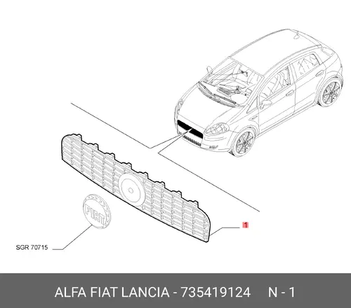 Решетка радиатора ALFA ROMEO 735419124