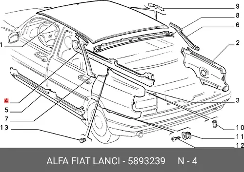 Порог прав. 5893239 LANCIA