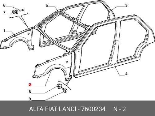 Крыло LANCIA 7600234