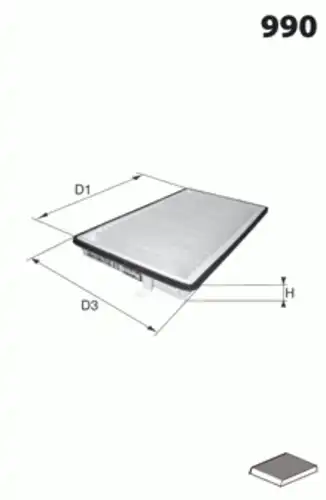 Салонный фильтр MECAFILTER ELR7010