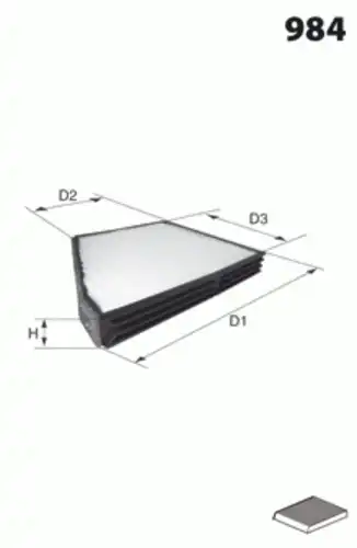 Салонный фильтр MECAFILTER ELR7053