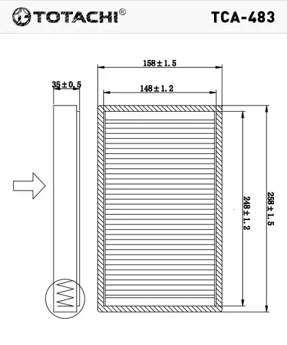 Салонный фильтр TOTACHI TCA-483